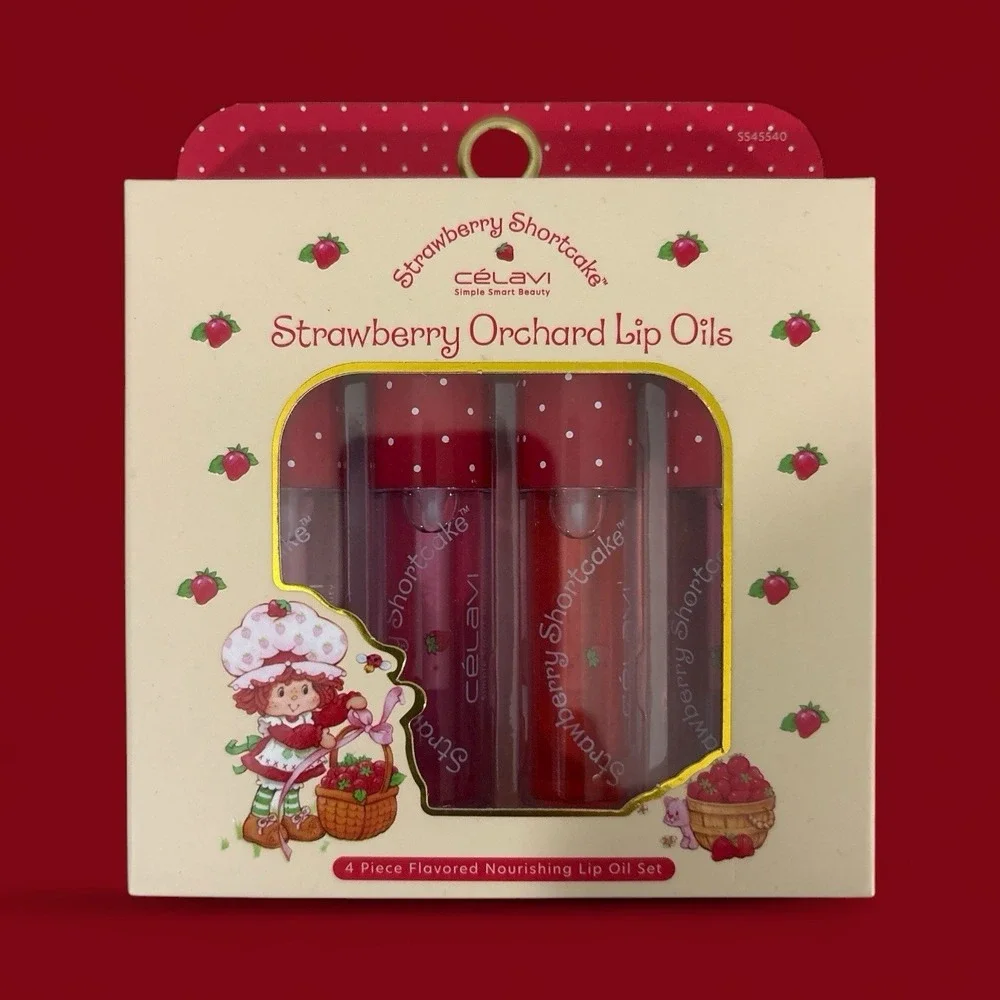 Celavi Strawberry Shortcake Lip Oil Set of‎ 4 NEW! SEALED!